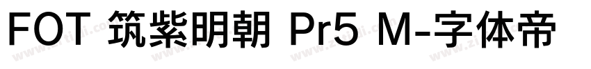 FOT 筑紫明朝 Pr5 M字体转换